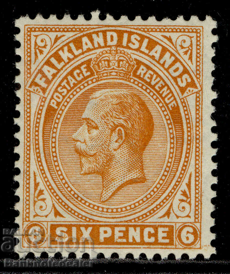 FALKLAND ISLANDS GV SG64b, 6d maro-portocaliu, NH MINT nr. 2