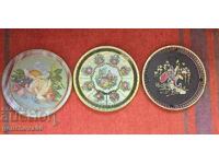 Големи 3бр.метални табли за сервиране от СОЦА