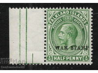 Falkland Islands. 1918. 12d green WAR STAMP