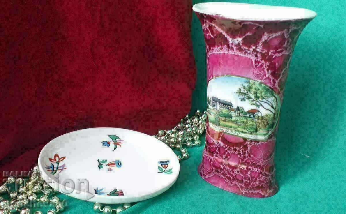 Bavaria porcelain vase and saucer with price 21.00 BGN | € 10.74 Bavaria porcelain vase and saucer with price 21.00 BGN | € 10.74
