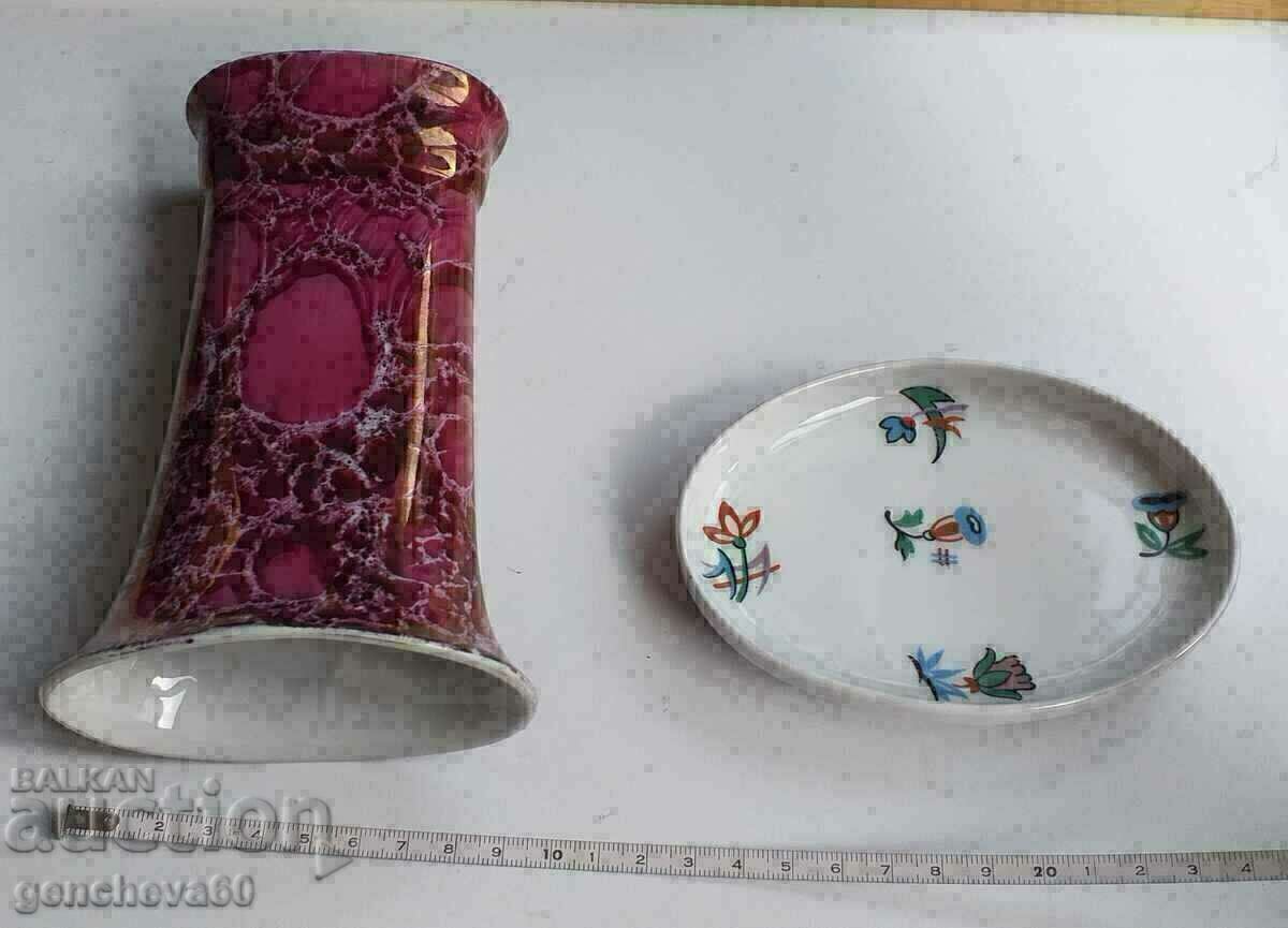 Auction Bavaria porcelain vase and saucer Auction Bavaria porcelain vase and saucer