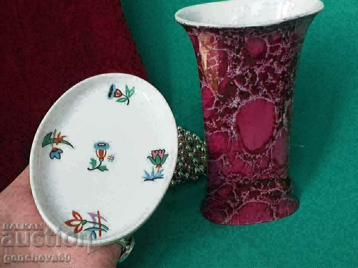 Bavaria porcelain vase and saucer - 5
