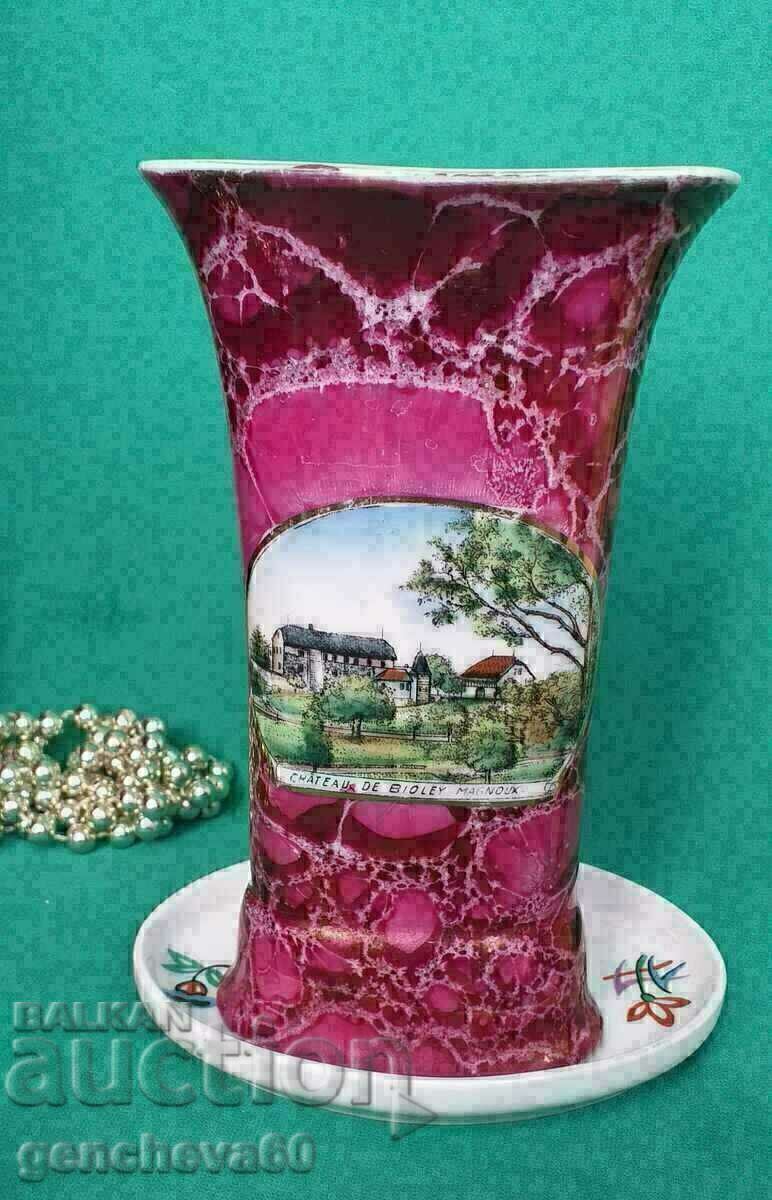 Bavaria porcelain vase and saucer - 6