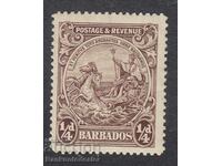 Barbados KGV - 1925 - 1 / 4d Brown - SG229 - Mint Hinged