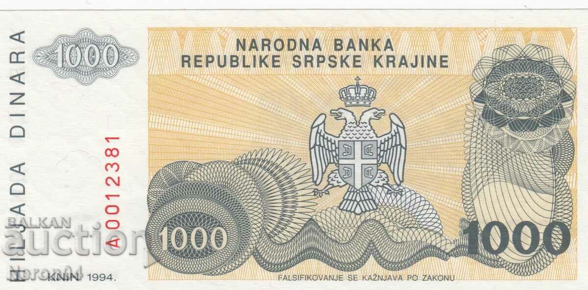 1000 dinars 1994, Republika Srpska Krajina