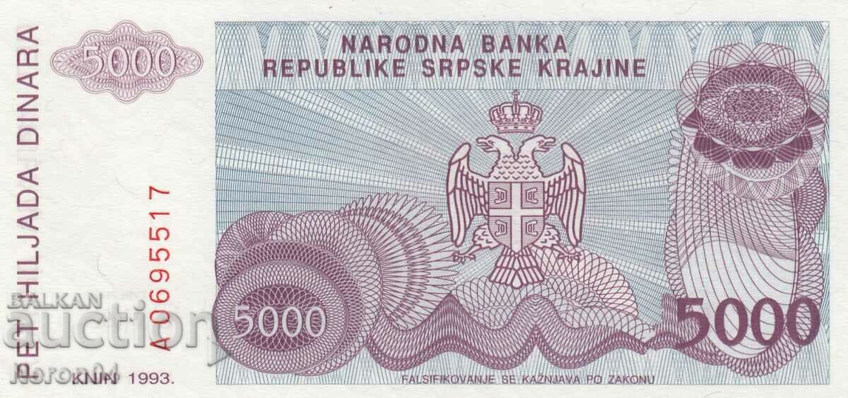 5000 dinars 1993, Republika Srpska Krajina