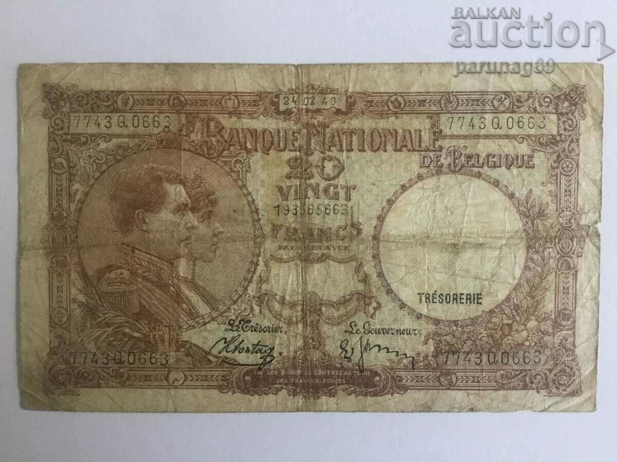 Belgium 20 francs 1945