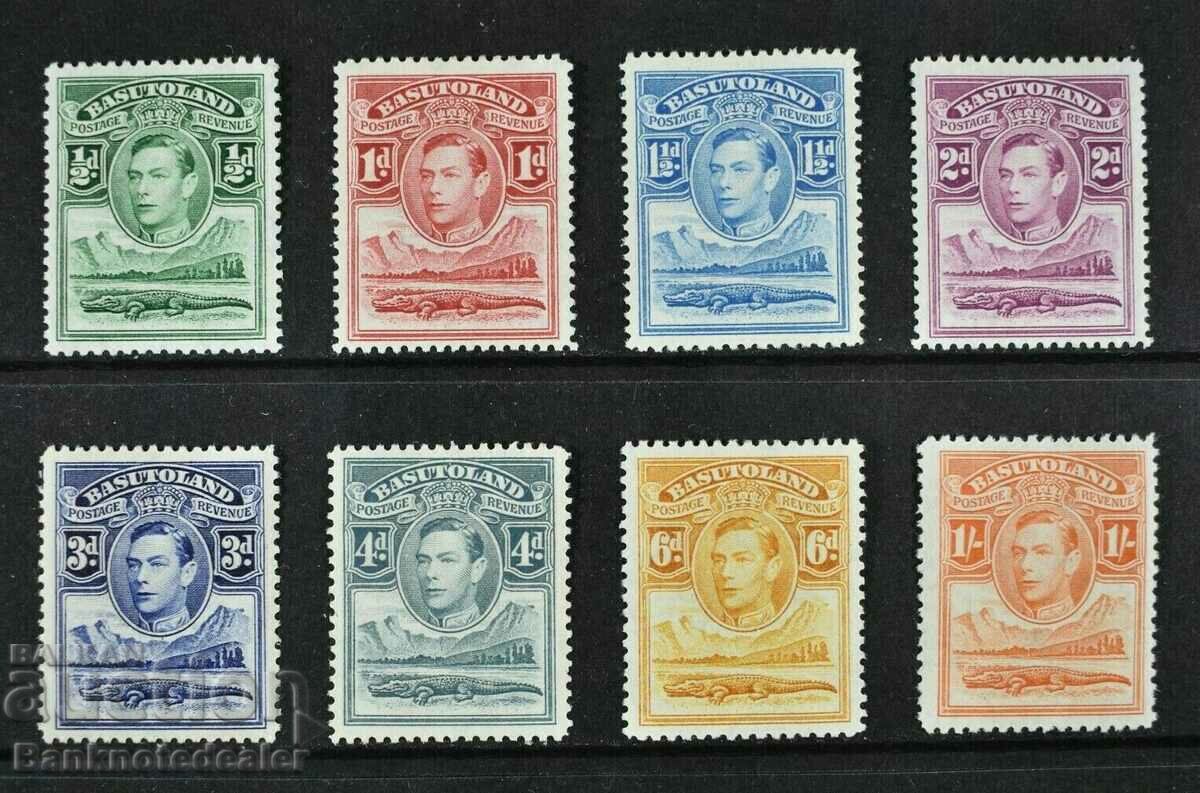 BASUTOLAND, KGVI, 1938, 8 timbre de la set la 1s. valoare, MM