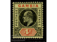 GAMBIA EDVII SG76, 4d black & red/yellow