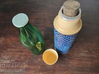 Retro glass bottle for boza and thermos