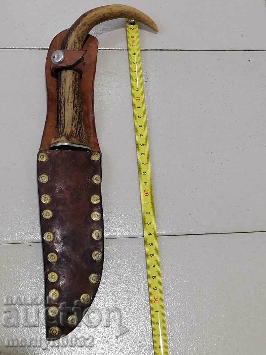 Hunting knife with a cane with a deer horn handle - 6 Hunting knife with a cane with a deer horn handle - 6
