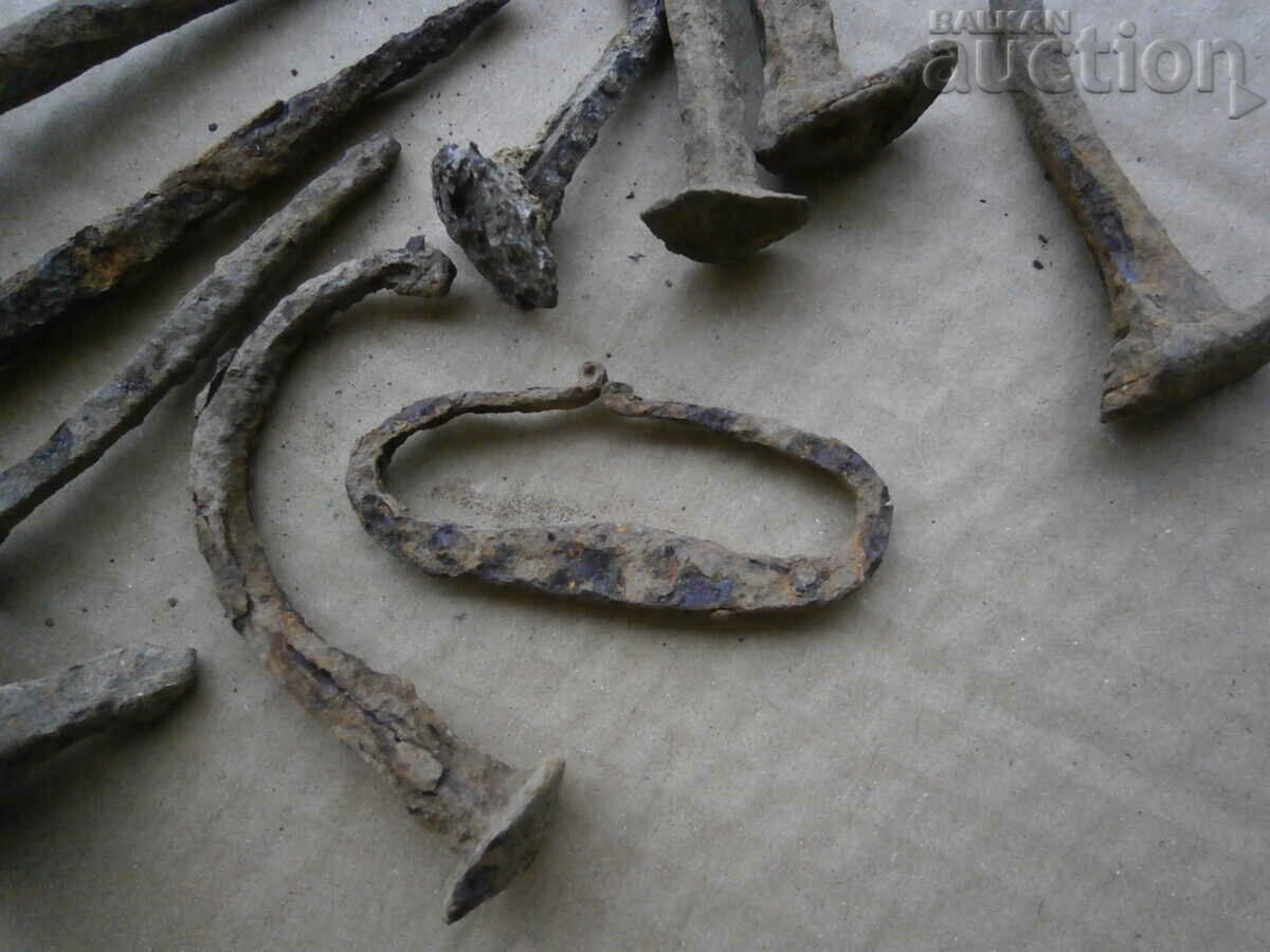 vintage wrought iron nails lot nail nails - 6 vintage wrought iron nails lot nail nails - 6