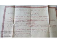 Diploma de Doctor in Medicina Veterinara Sof. Universitatea 1931