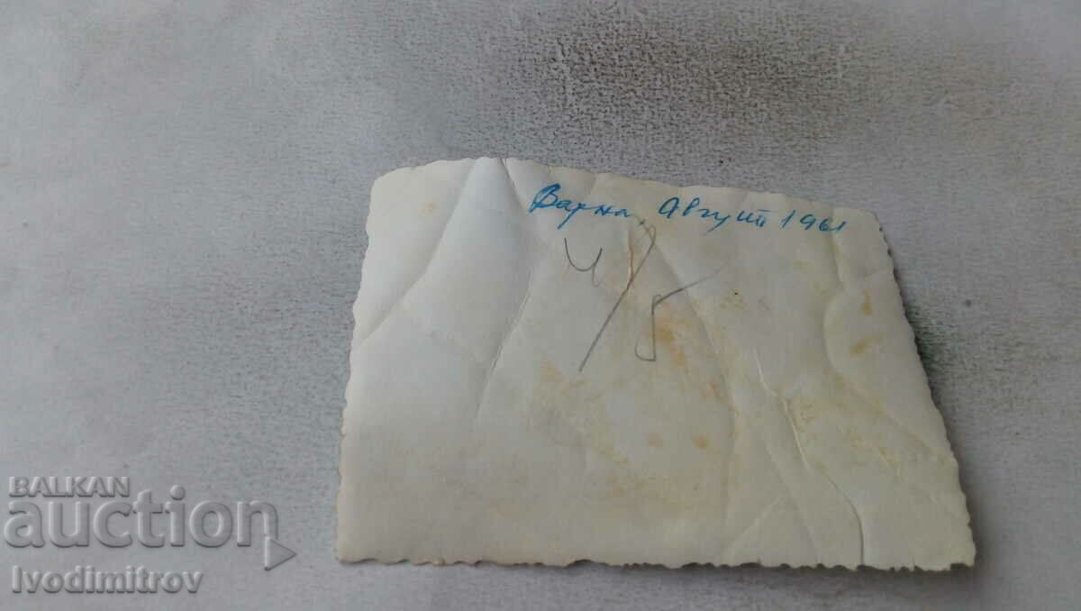 Photo Varna A man and two boys in swimsuits on the beach 1961 with price 2.35 BGN | € 1.20