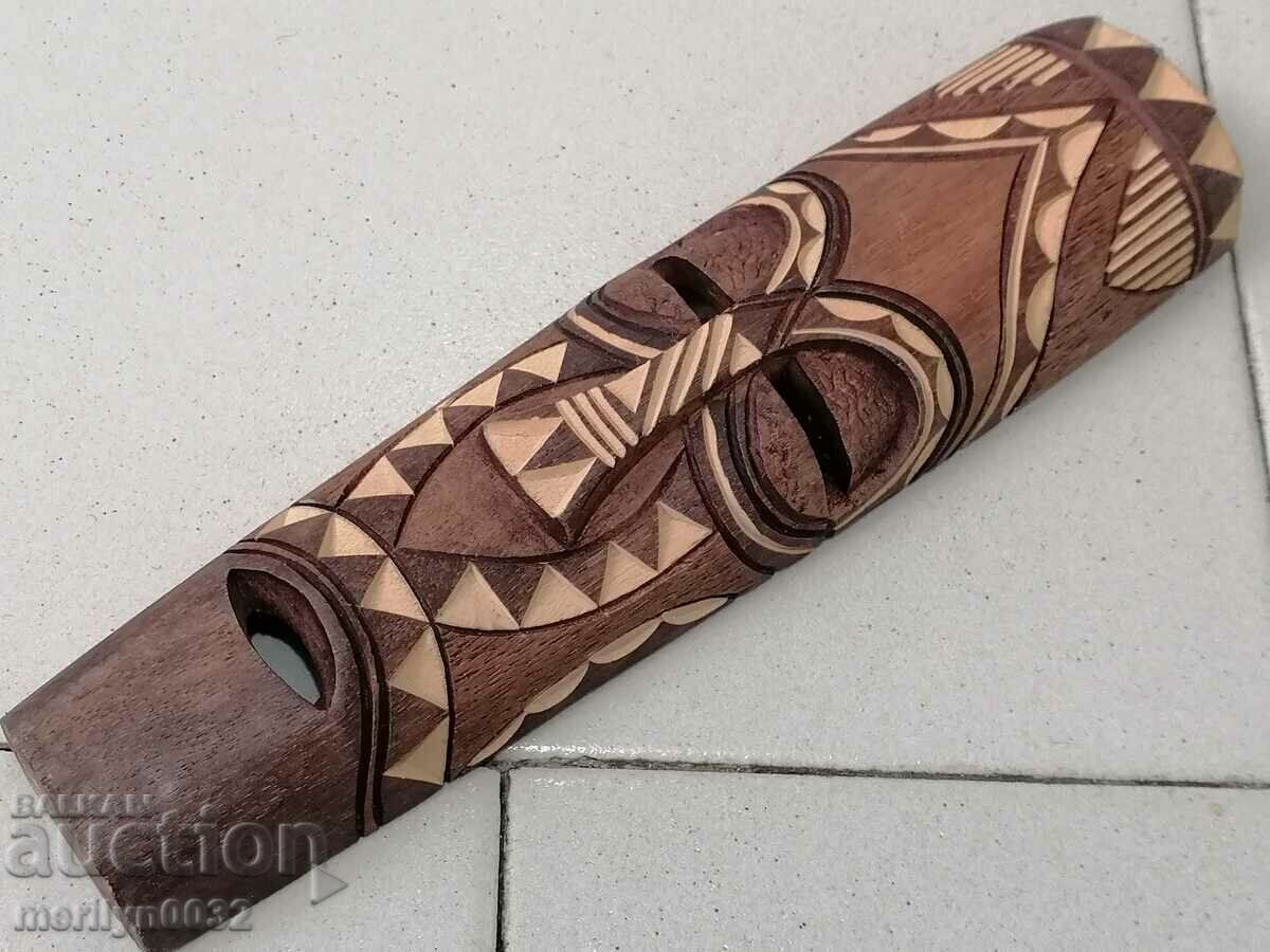 Delivery of Old African mask carving interior beauty