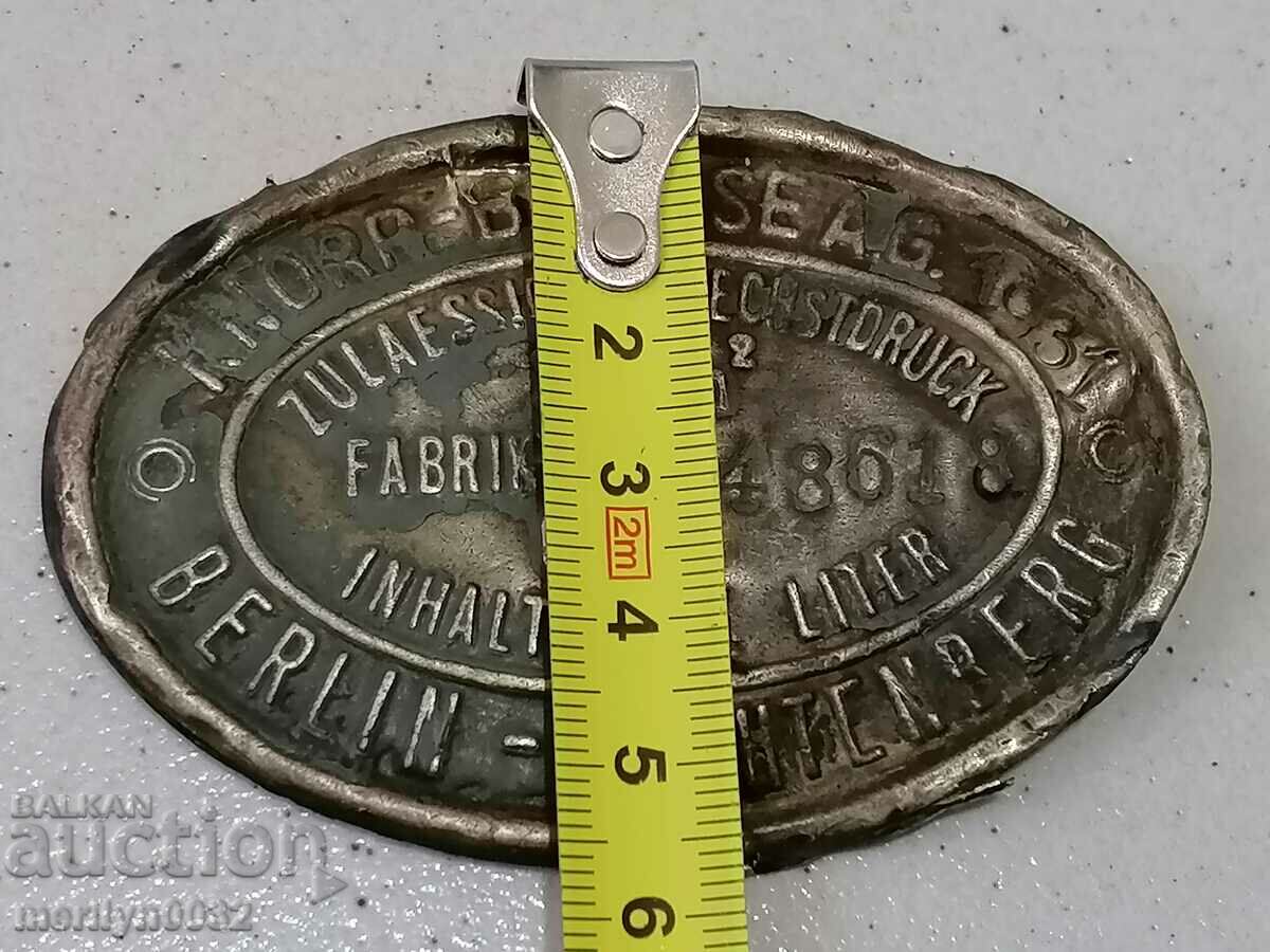 Auction German brass nameplate plate Auction German brass nameplate plate