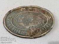 German brass nameplate plate