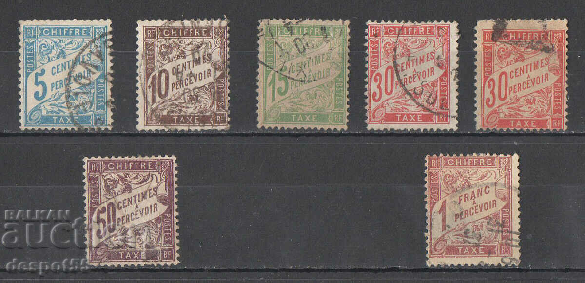 1893-96. Франция. Пощенски разноски - Нов дизайн и цветове.