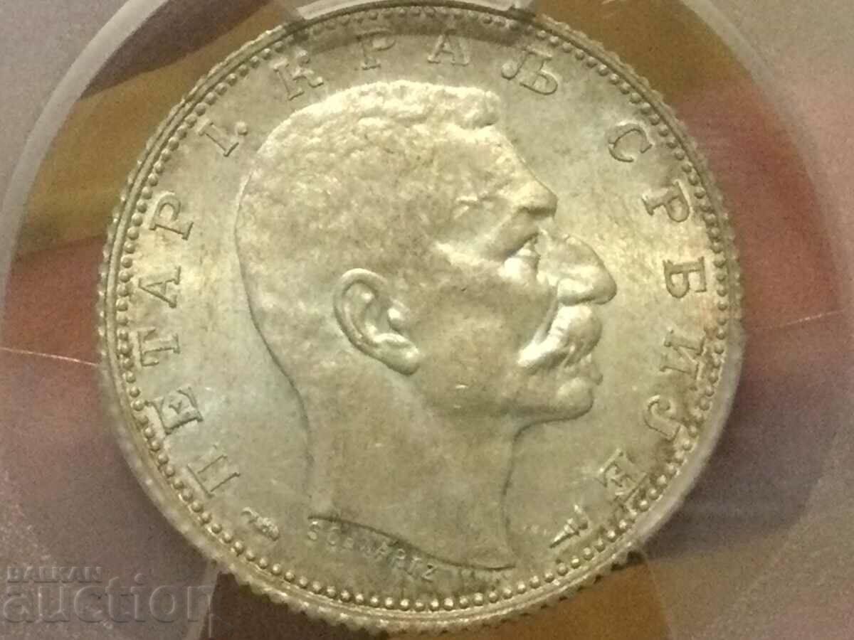 Serbia 1 dinar 1915 Peter l silver MS 63 PCGS with price 430.00 BGN | € 219.86 Serbia 1 dinar 1915 Peter l silver MS 63 PCGS with price 430.00 BGN | € 219.86