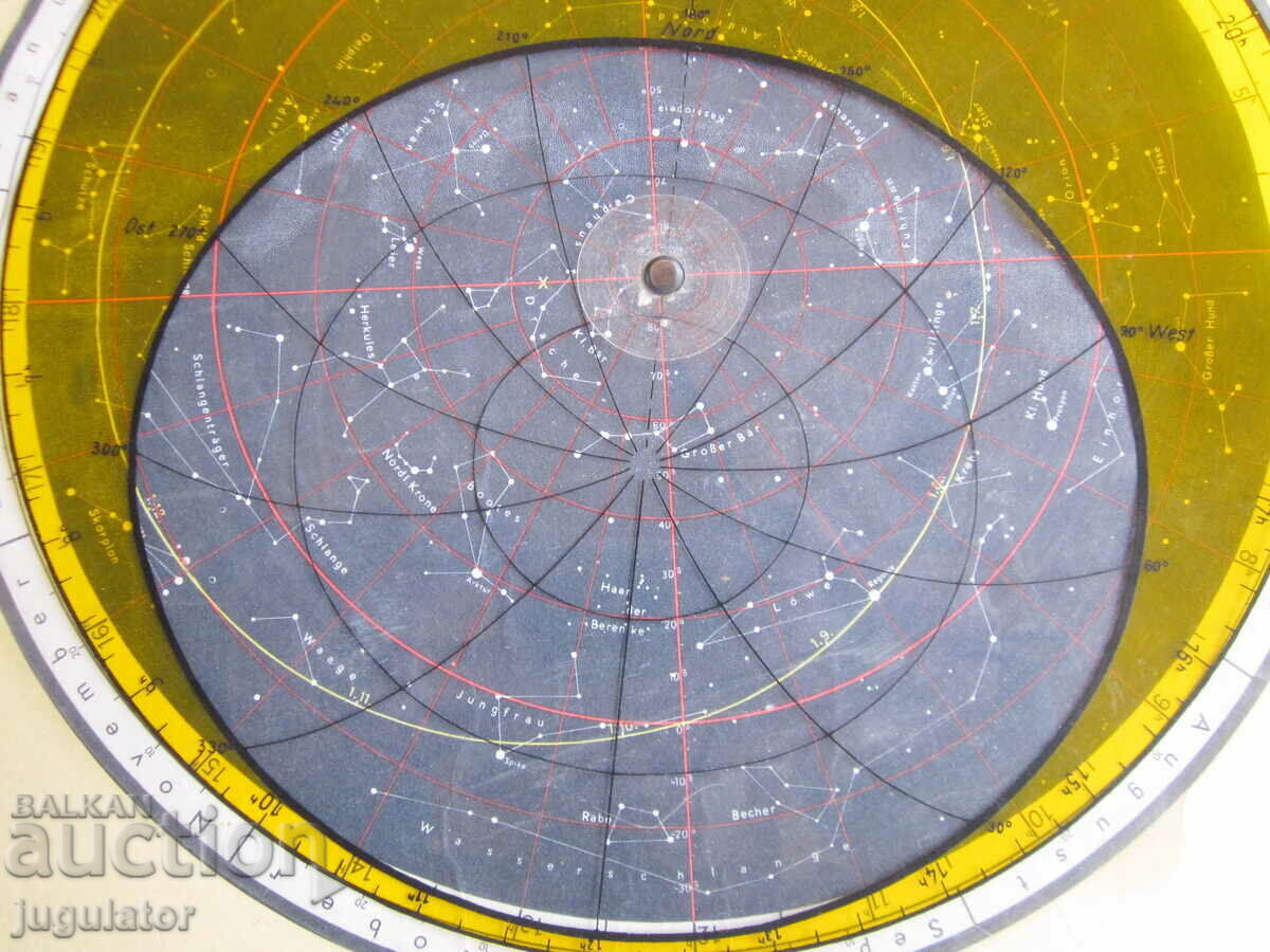Livrarea veche hartă germană a stelelor constelațiilor cosmosului