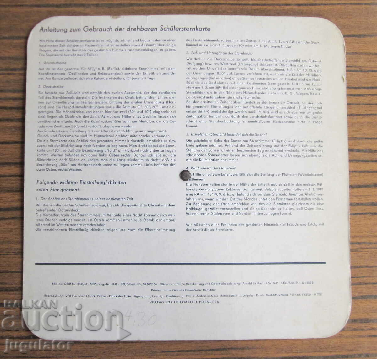 veche hartă germană a stelelor constelațiilor cosmosului - 6