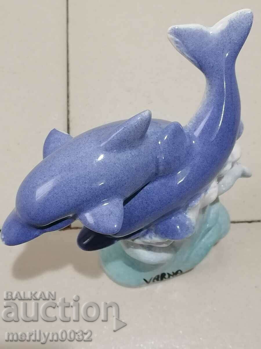 Bulgarian porcelain figure of dolphins plastic sculpture with price 65.00 BGN | € 33.23 Bulgarian porcelain figure of dolphins plastic sculpture with price 65.00 BGN | € 33.23