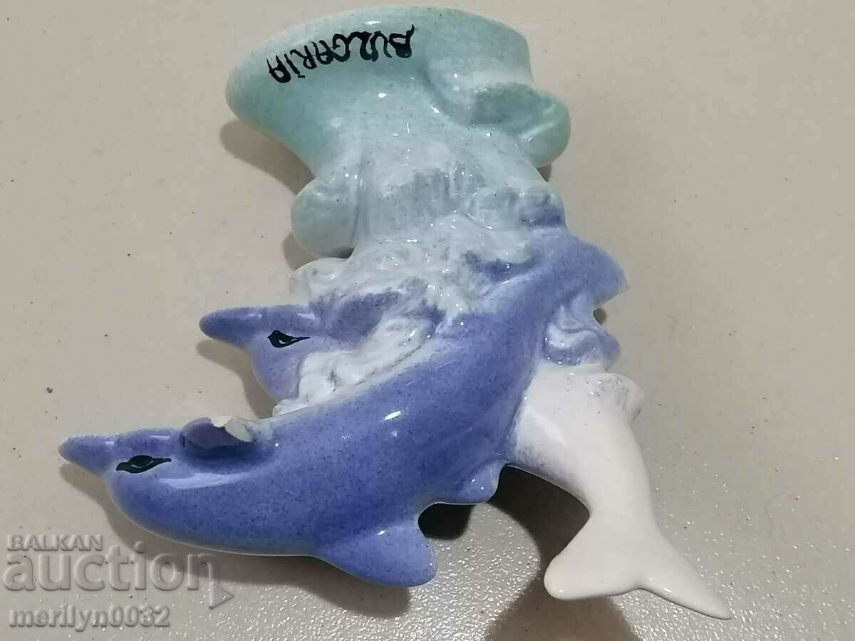 Auction Bulgarian porcelain figure of dolphins plastic sculpture Auction Bulgarian porcelain figure of dolphins plastic sculpture