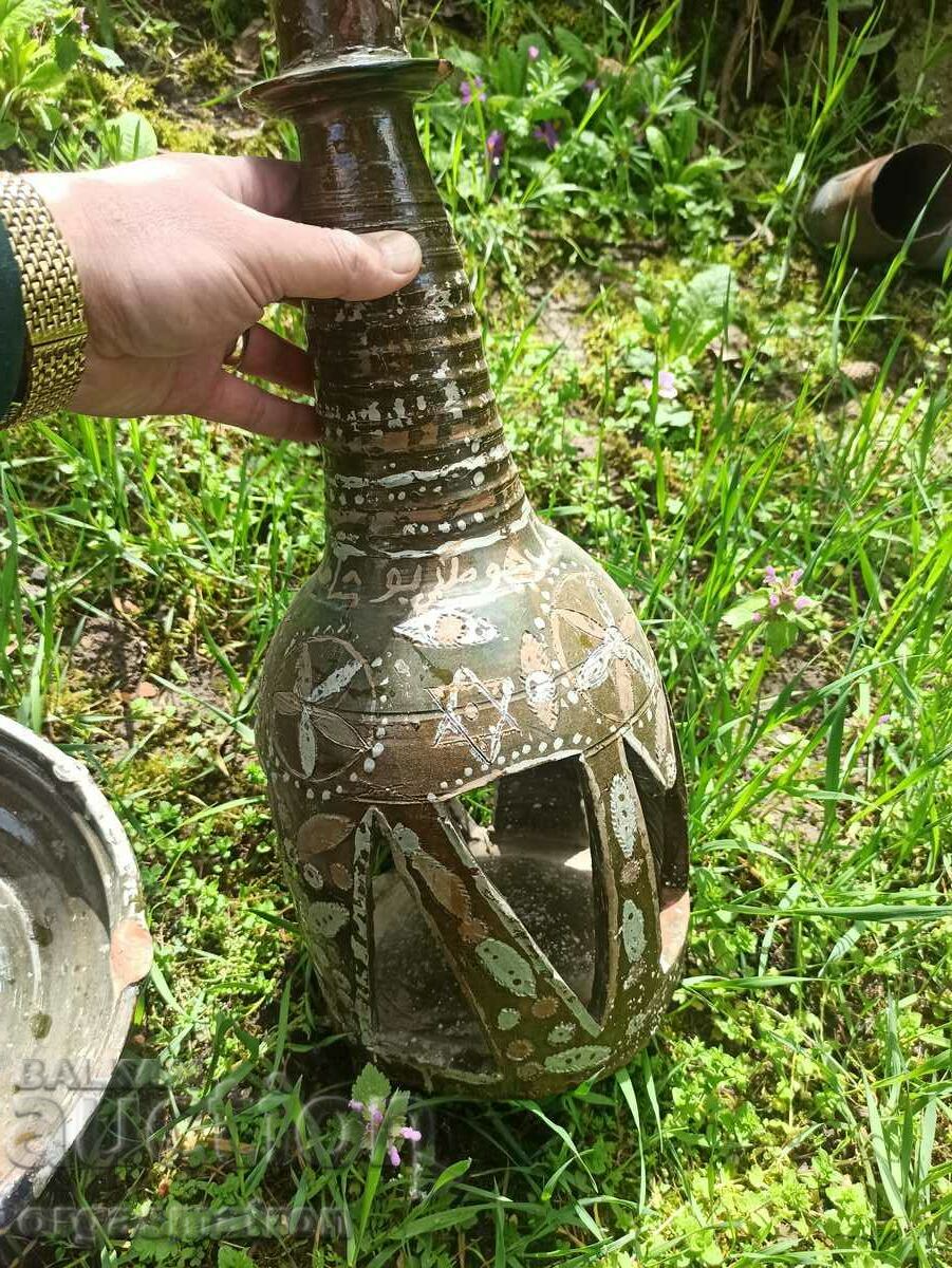 Delivery of Antique Old Ottoman Turkish Ceramic Candlestick Delivery of Antique Old Ottoman Turkish Ceramic Candlestick