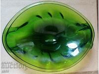 vas cu fructe - sticla verde de cristal de Murano.