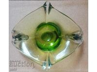 Author's fruit bowl - green crystal glass.
