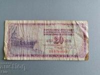 Banknota - Γιουγκοσλαβία - 20 δηνάρια | 1981.