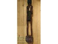Large wooden African statuette of the 70s