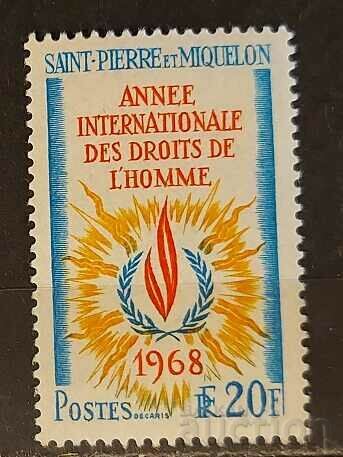 Saint Pierre and Miquelon 1968 Έτος Ανθρωπίνων Δικαιωμάτων MNH