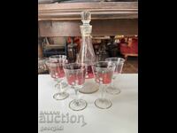 Engraved glass set for alcohol / carafe. №2257
