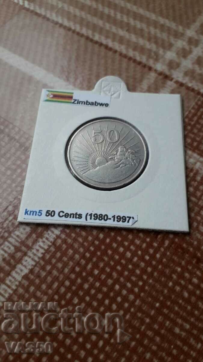 107. ZIMBABWE-50c. 1980.