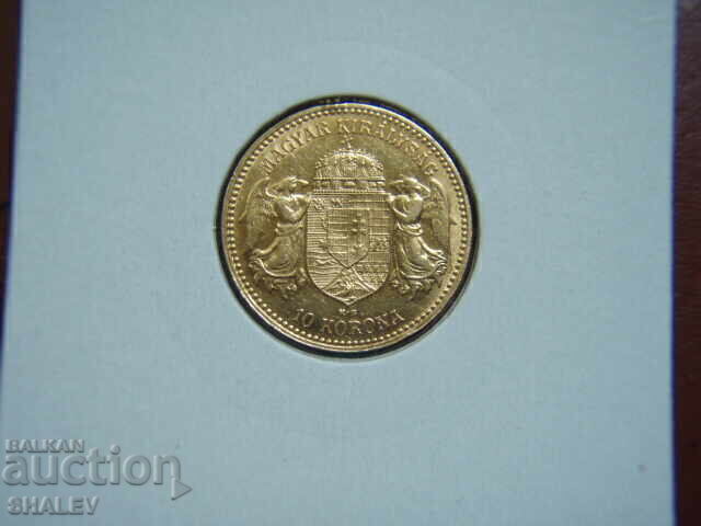 Livrarea 10 Coroane 1908 Ungaria (10 korona Ungariya) - XF/AU (aur)