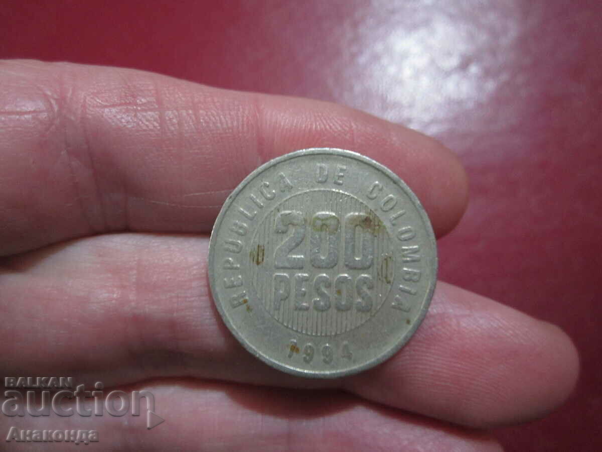 Колумбия 200 песос 1994 год