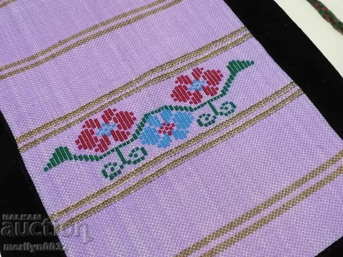 Auction Old hand woven apron with embroidery, costume Auction Old hand woven apron with embroidery, costume