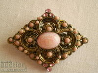 brooch with pink glass