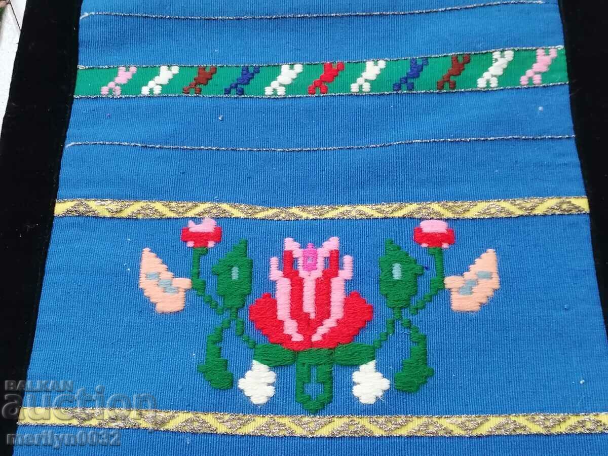 Auction Old hand woven apron with embroidery, costume Auction Old hand woven apron with embroidery, costume