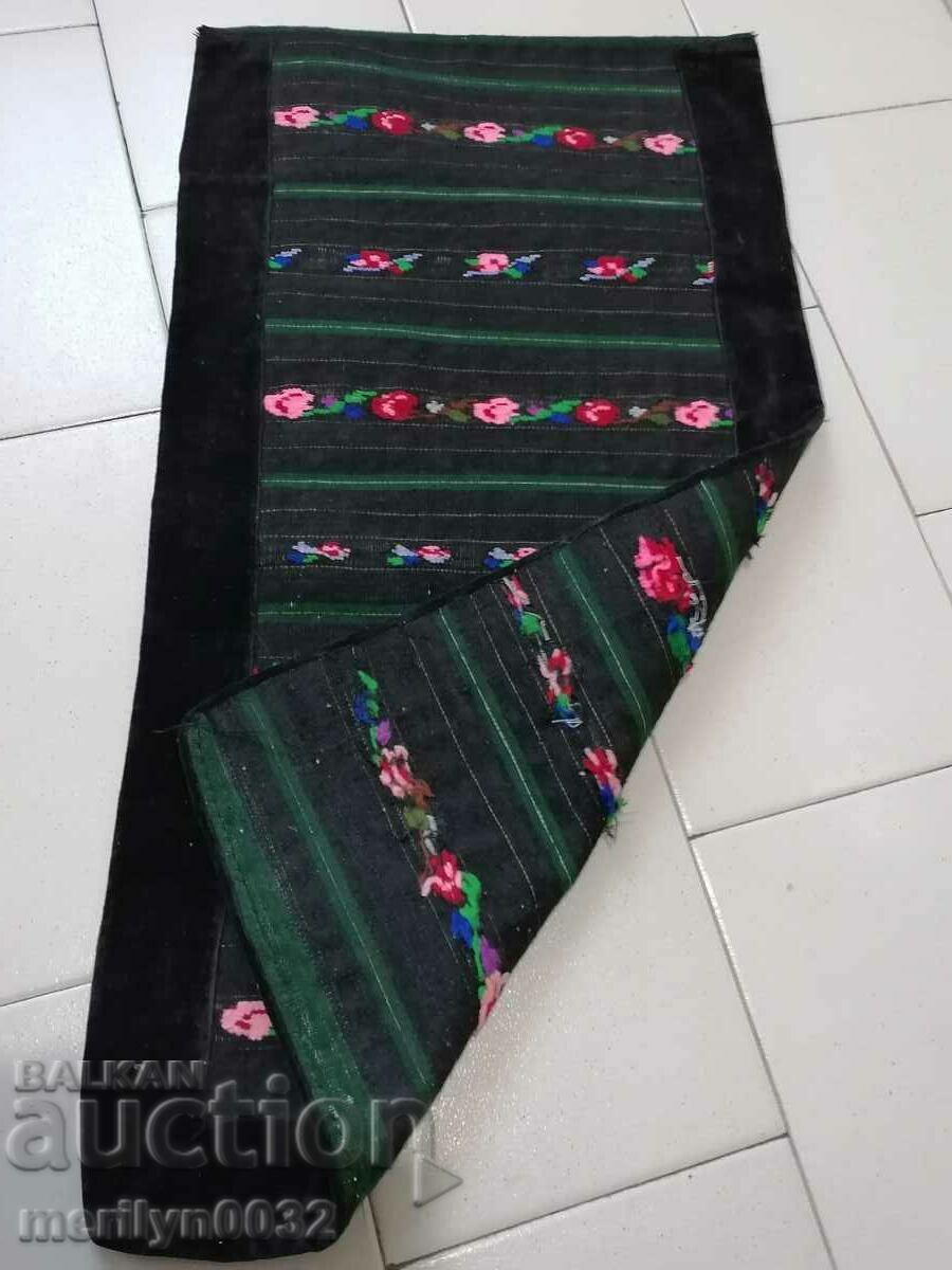 Old hand woven apron with embroidery, costume - 5