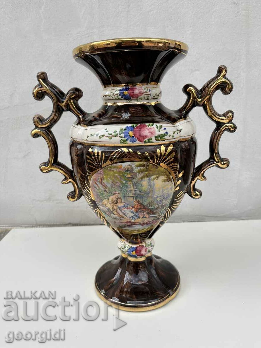 Unique porcelain Belgian vase, H. Bequet Quaregnon. №2