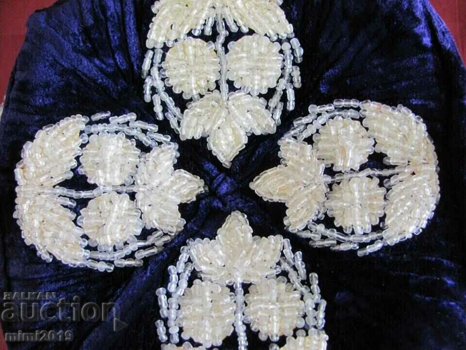 Vintage Islamic Hat, velvet, beads - 5 Vintage Islamic Hat, velvet, beads - 5