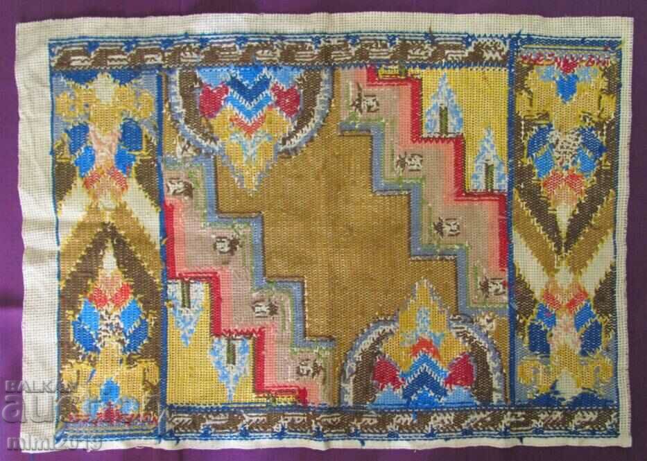 Vintage Hand Embroidered Rug, Carpet - 6 Vintage Hand Embroidered Rug, Carpet - 6