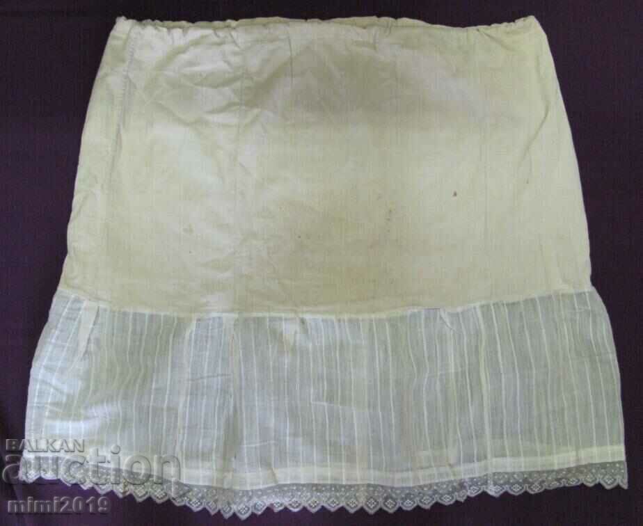19th century Women's skirt canary and lace - 7