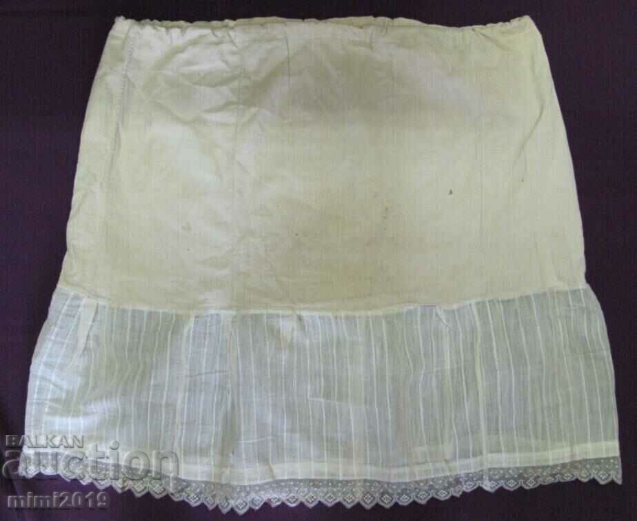 19th century Women's skirt canary and lace