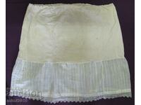 19th century Women's skirt canary and lace