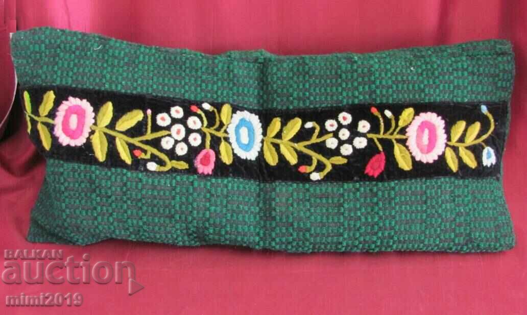 19th Century Woolen Hand Embroidered Pillow