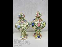 Italian porcelain urns / vases. №2275