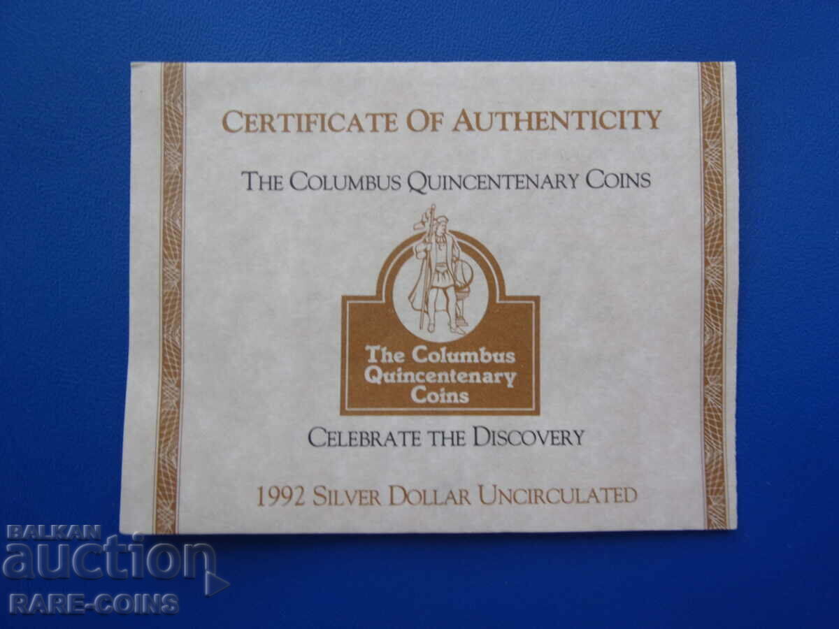 Licitație Statele Unite ale Americii 1 dolar 1992 D UNC Rare Original